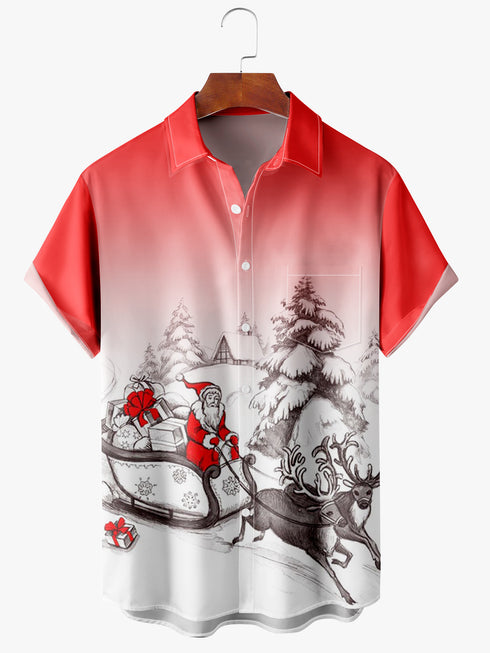 Men's Christmas Funny Graphic Short Sleeve Hawaiian Shirt